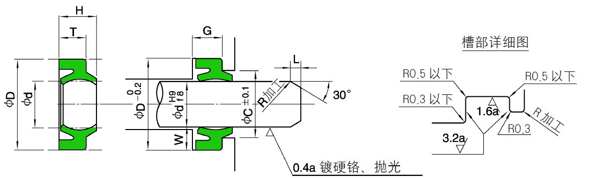 日本华尔卡VALQUA防尘圈DHS安装图